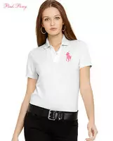 ralph lauren mujer new t-shirt sportswear blanc rose pony